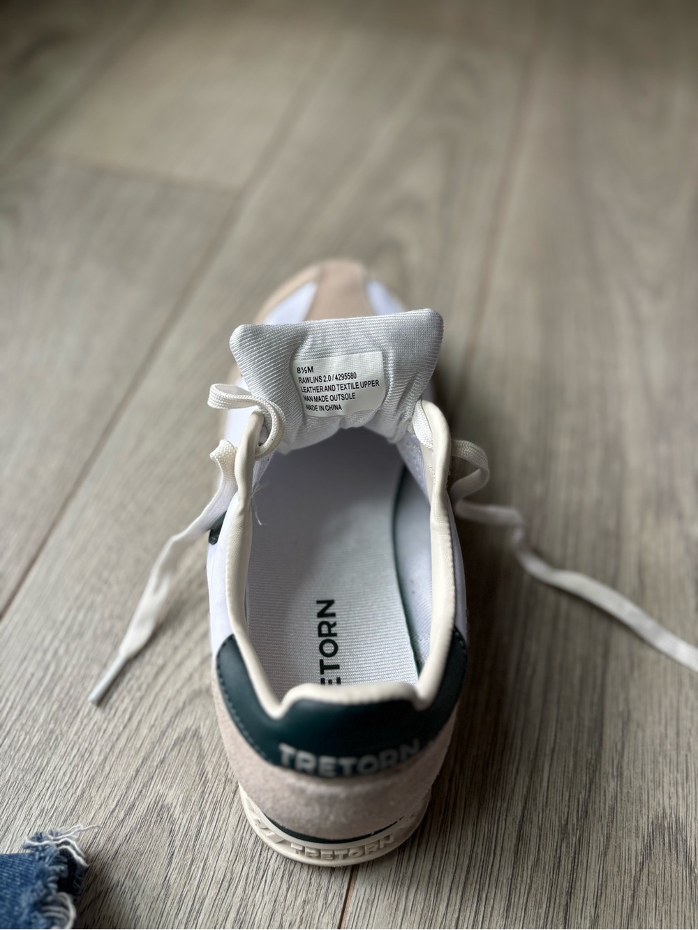 Tretorn Rawlins 2.0 White Navy Green Retro Low Top Sneakers - Women’s 8.5 - Picture 6 of 10